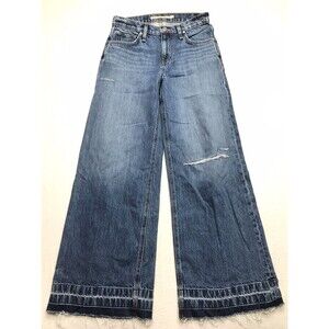 NWT HUDSON Freya Wide Leg Skater Jeans Women 25 (28x32) Low Rise Rip Repair